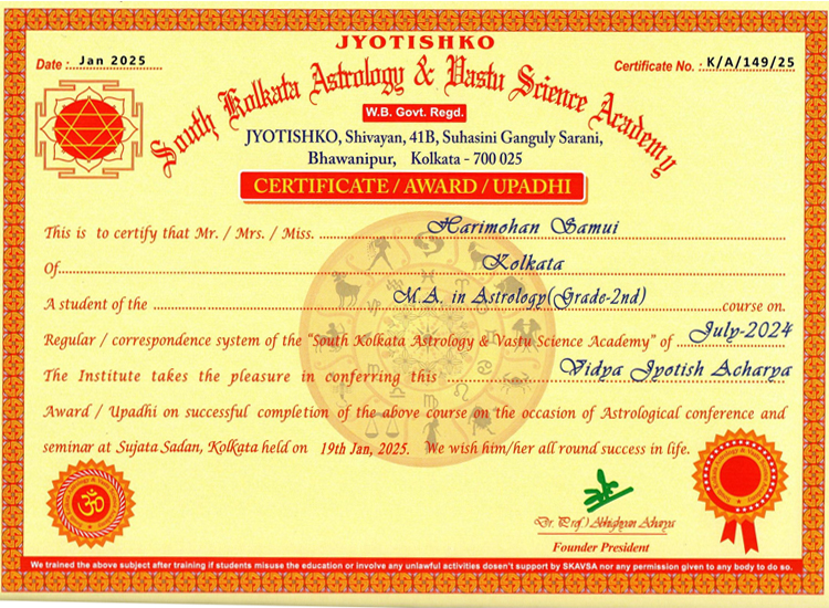 Astrology Certificate 4